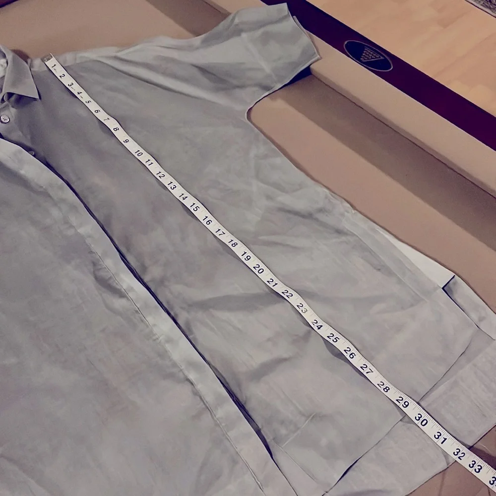 LAFAYETTE 148 New York Andra Semi Sheer Oversized Button Down Shirt- Size S - Picture 11 of 14